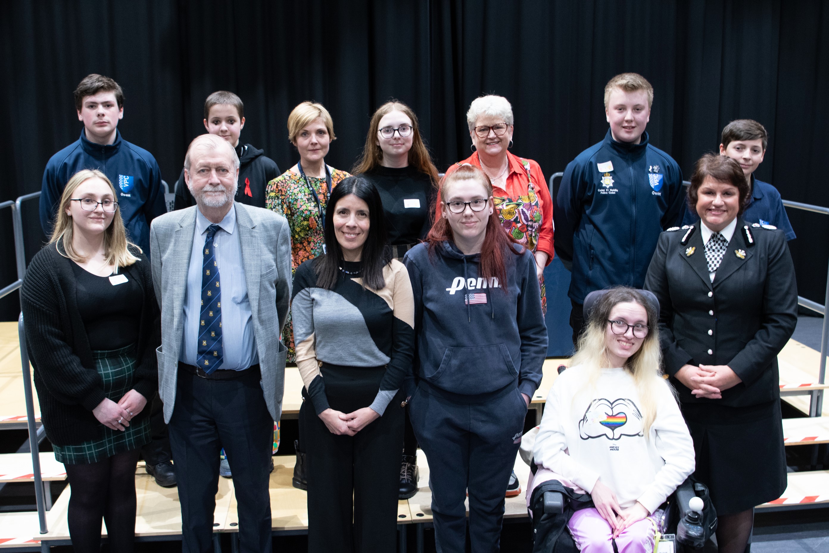 panel members from youth question time 2023 with young people 