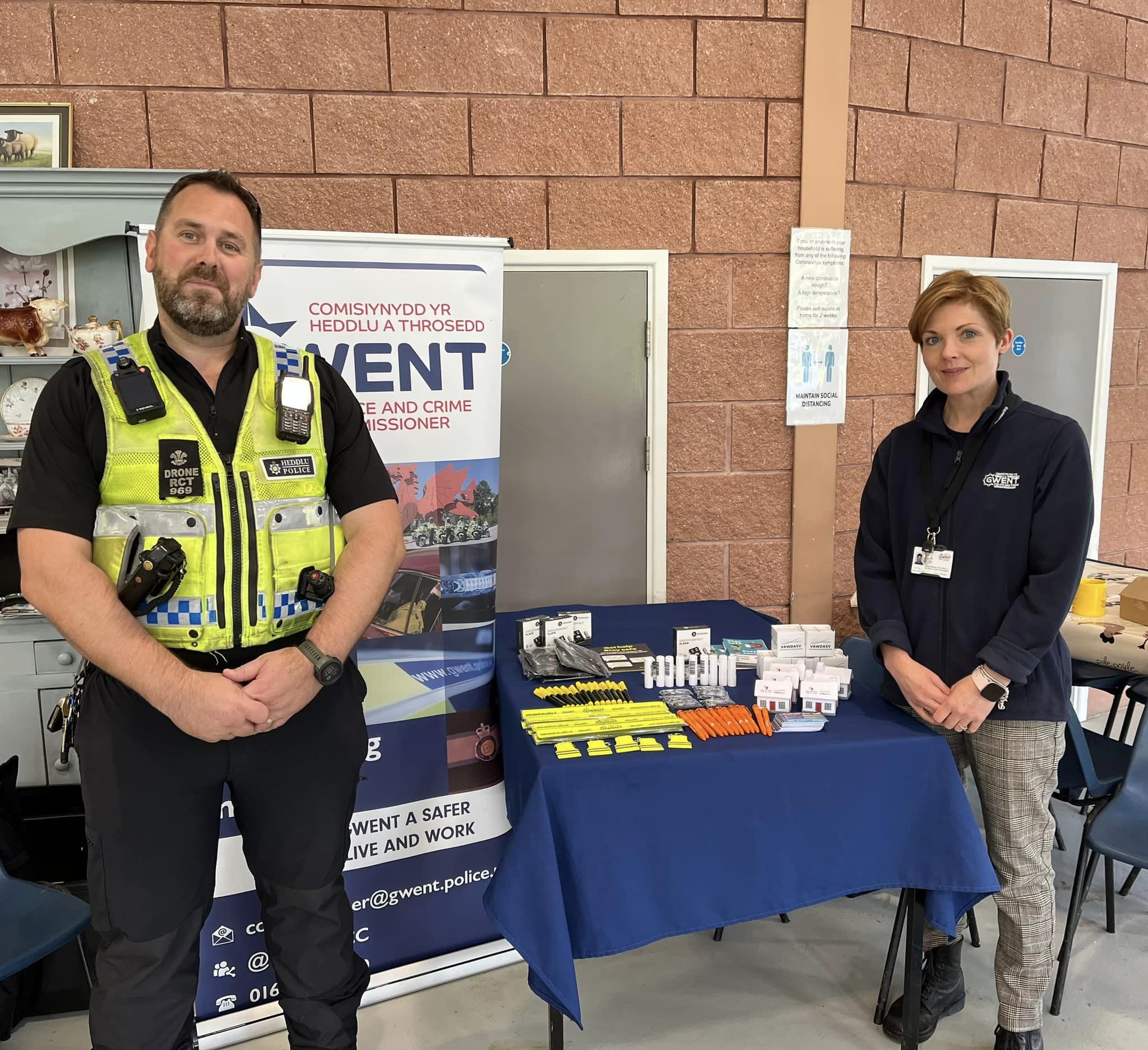 OPCC staff and police officer visiting Monmouthshire Livestock Market 