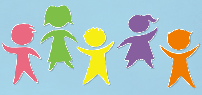 colourful silhouettes of children 