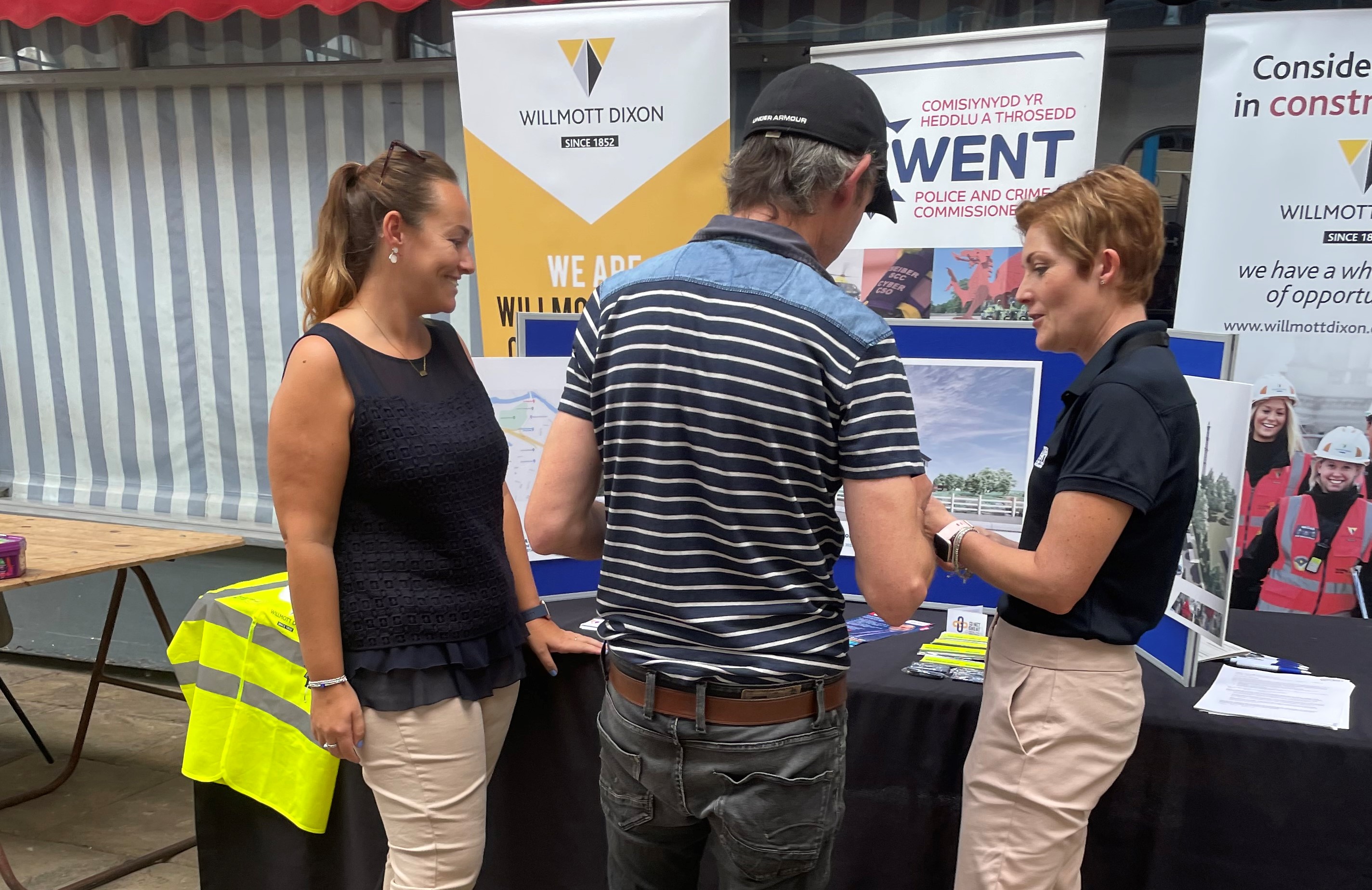 OPCC officer talking to members of the public