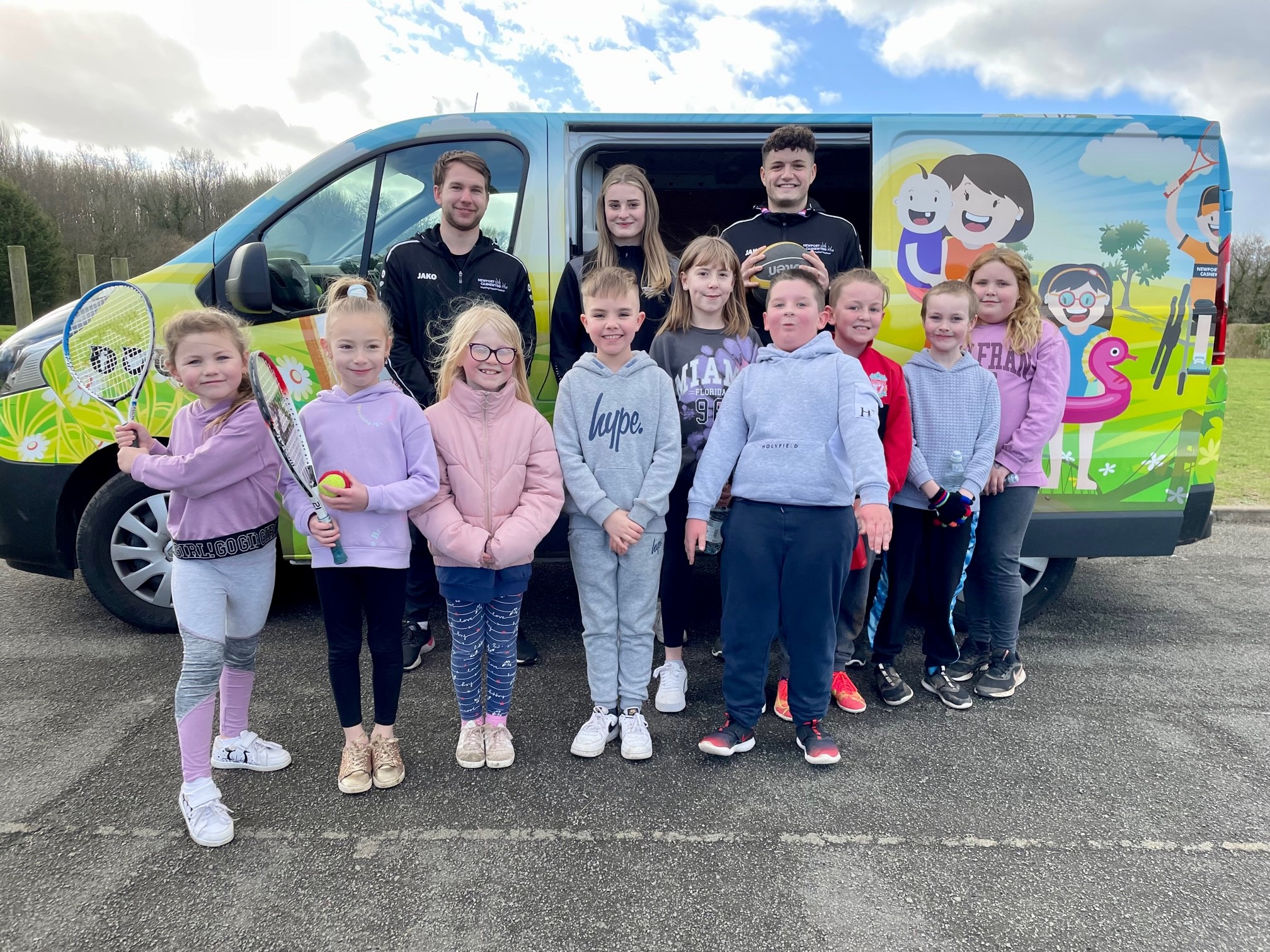 Group of children with Positive Futures staff