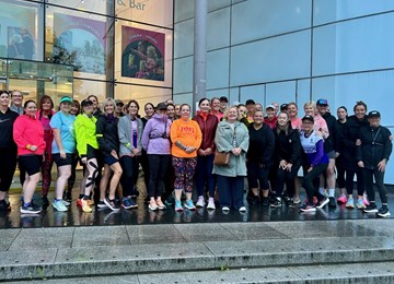 Jane Mudd with runners from Newport