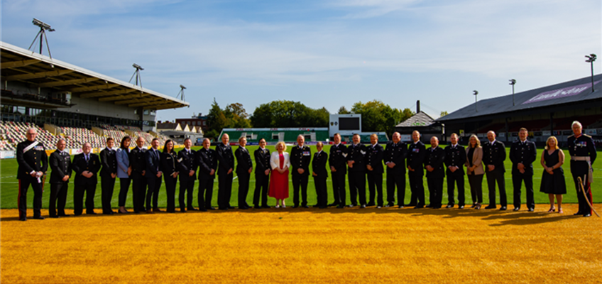 Jane Mudd with officers