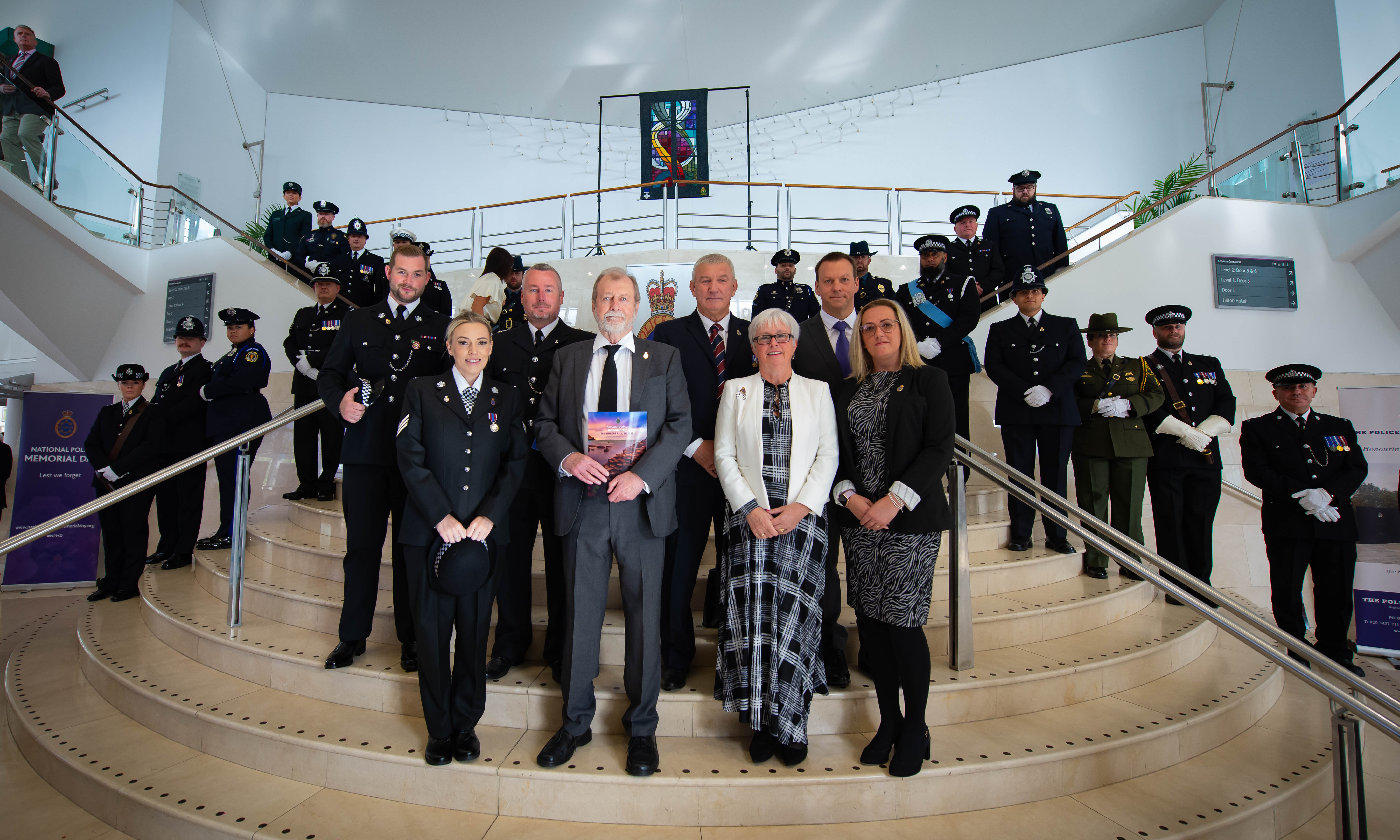 Jeff Cuthbert with representatives from Gwent Police