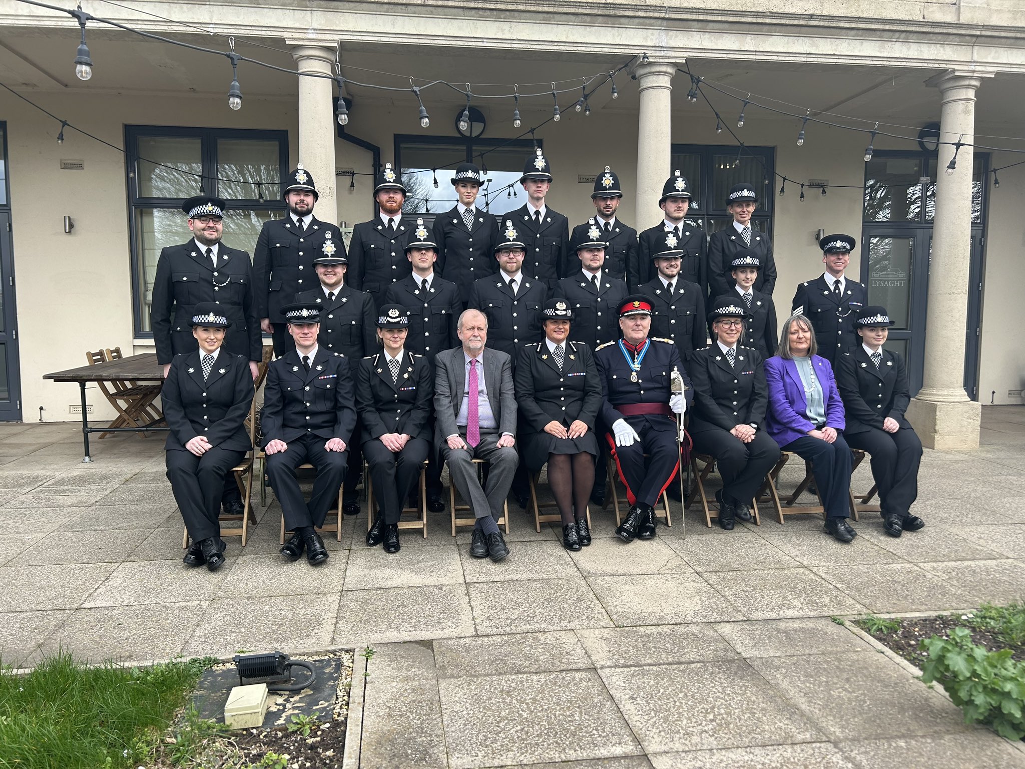 Student officers gathered with commissioner and chief constable 