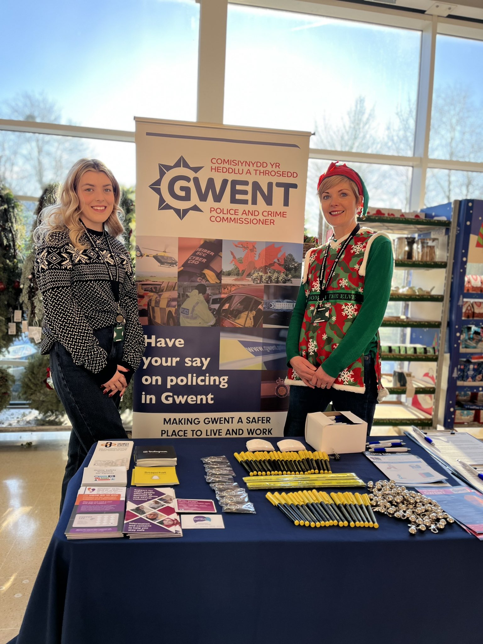 OPCC staff standing in front of pop up