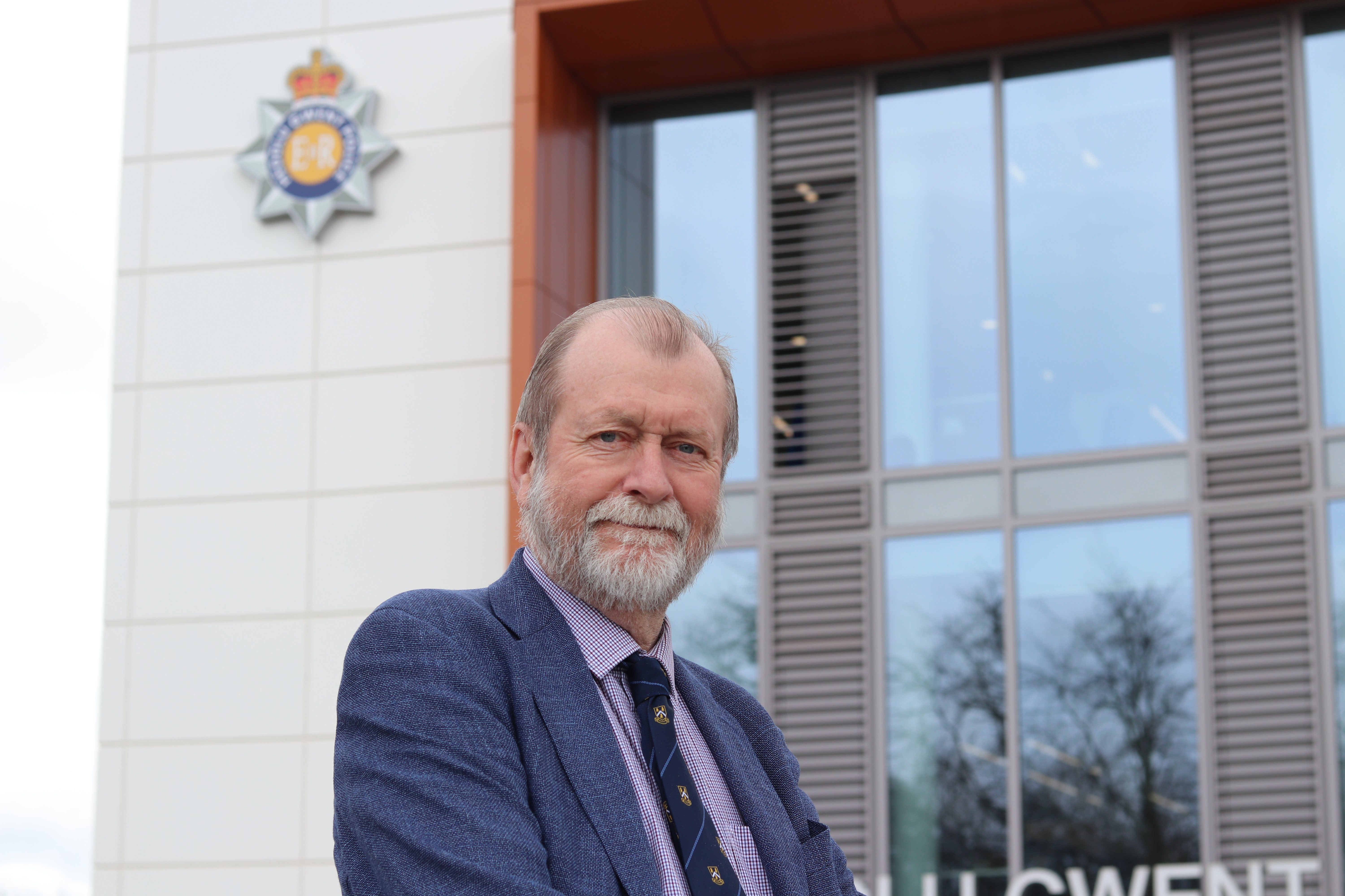 Jeff Cuthbert in front of Gwent Police head quarters 
