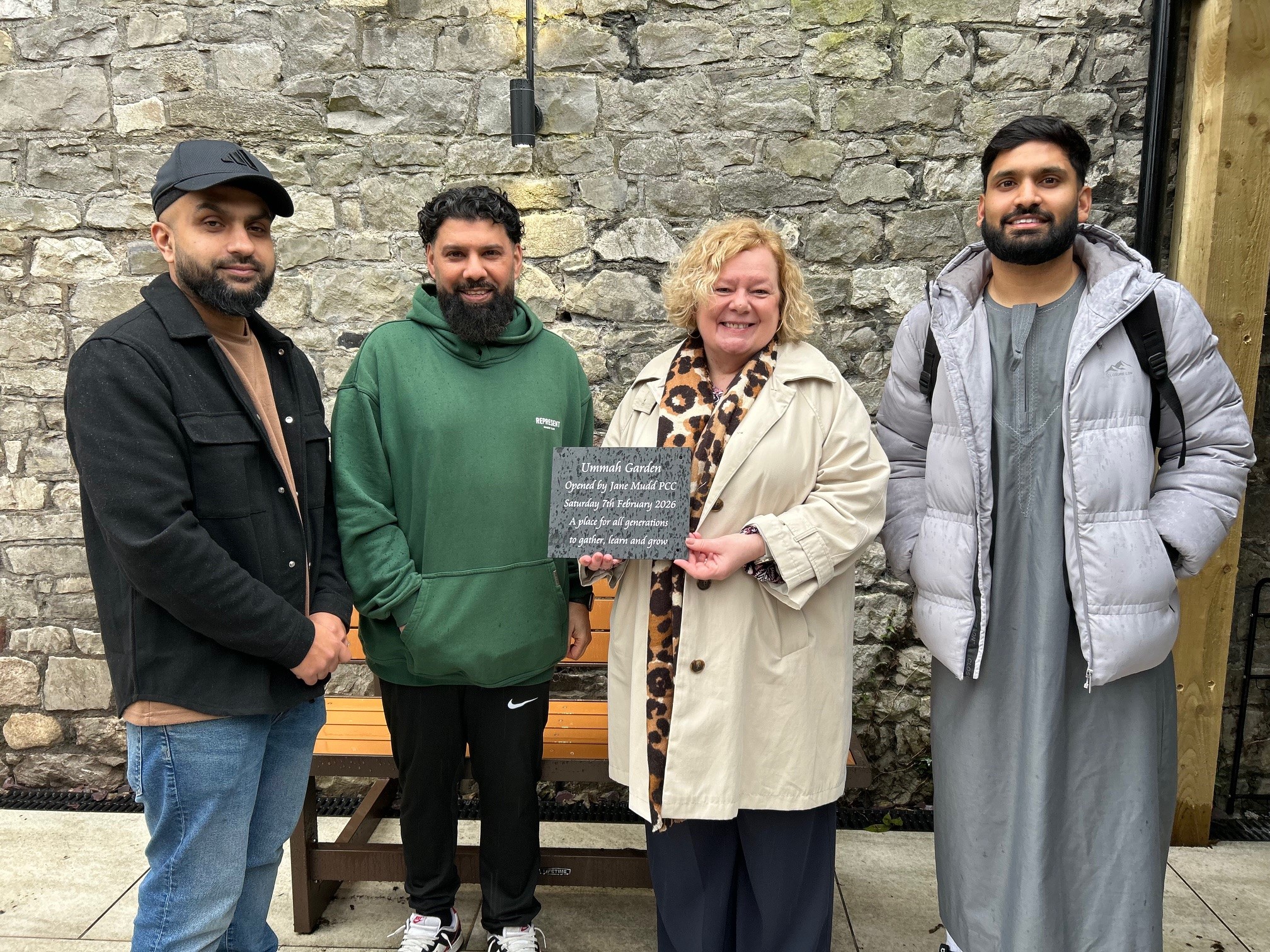 Jane Mudd with mosque members