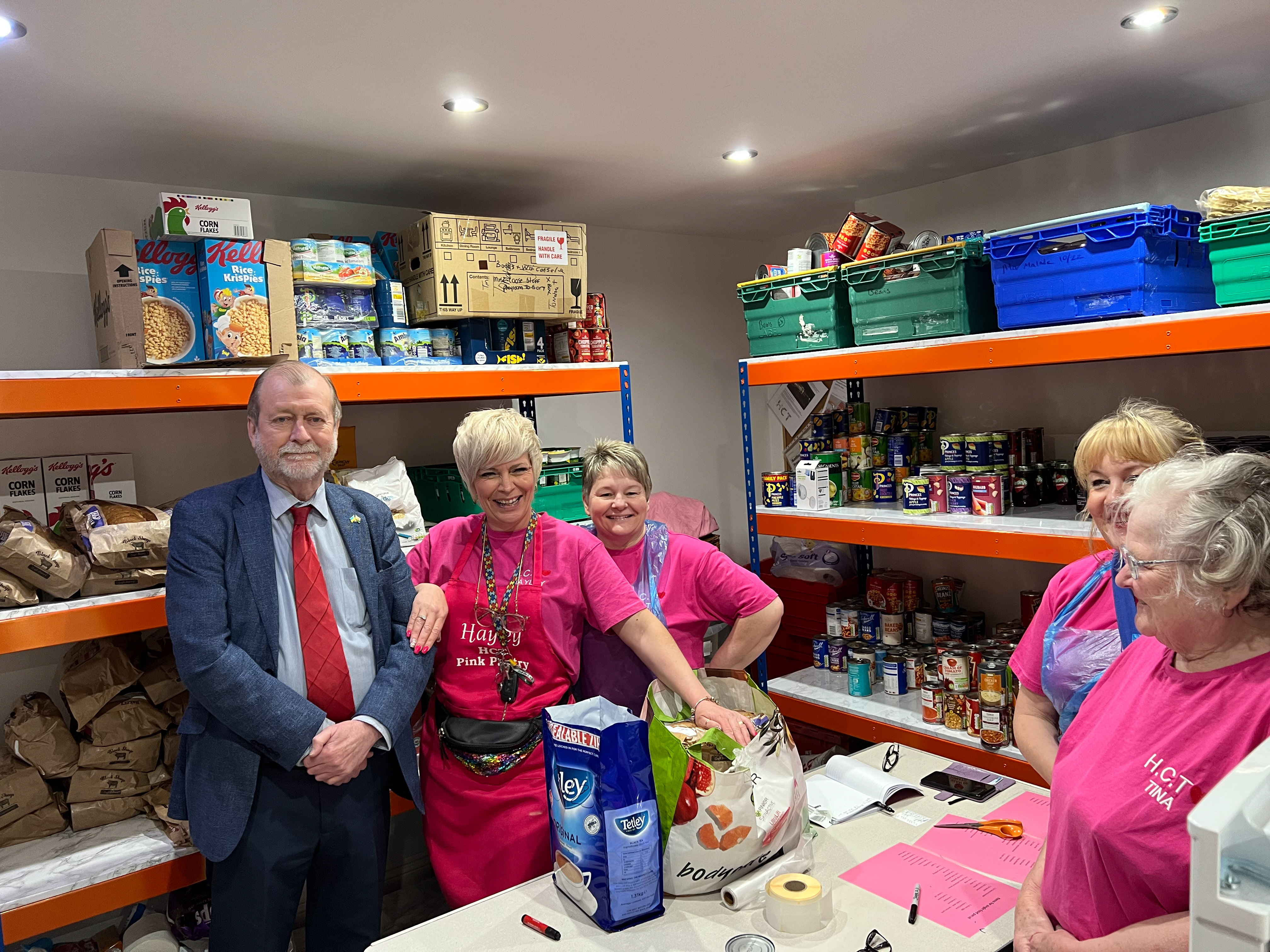 Jeff Cuthbert with volunteers from the Helping Caring Team