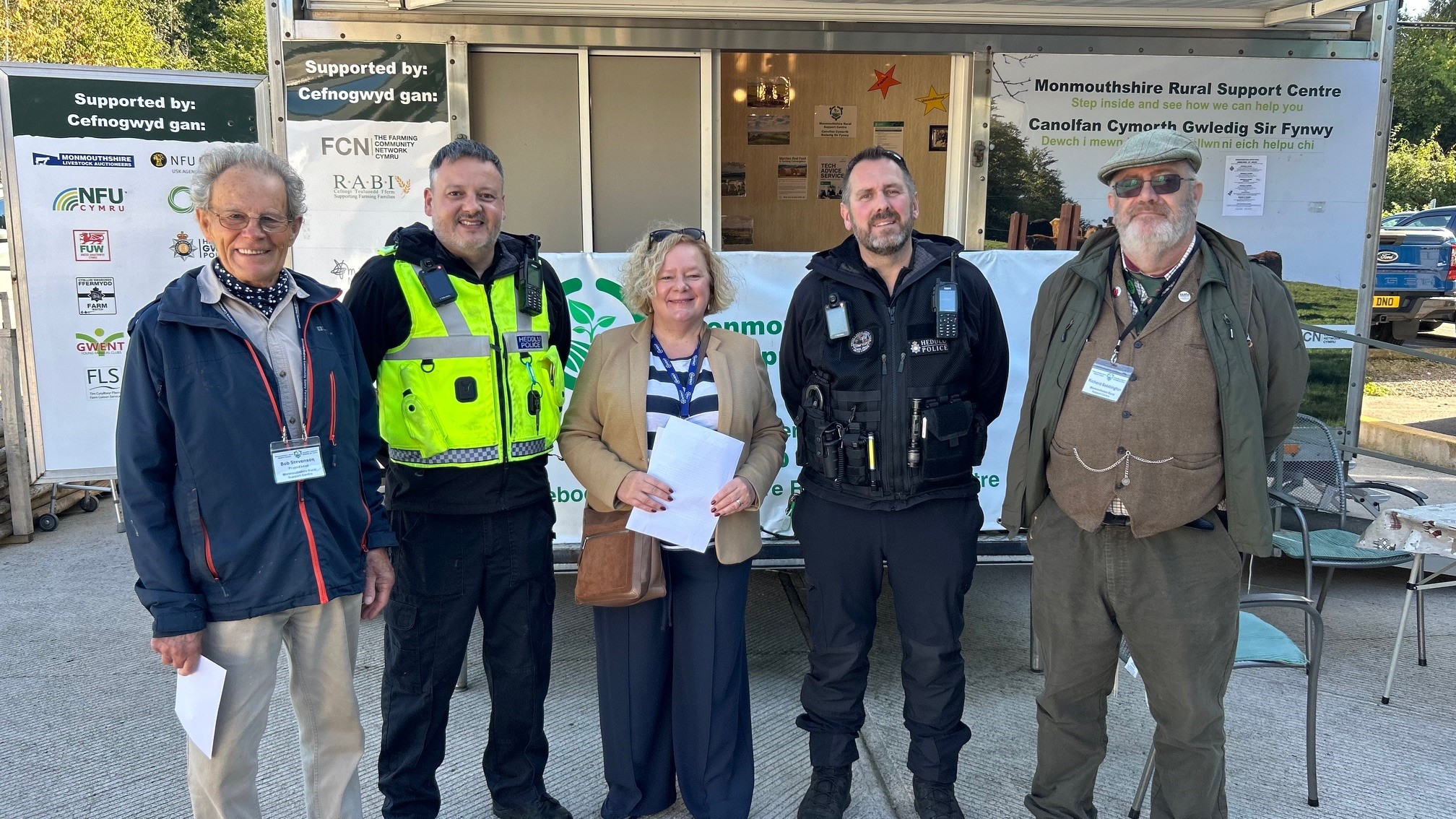 Jane Mudd with Gwent Police and farmers