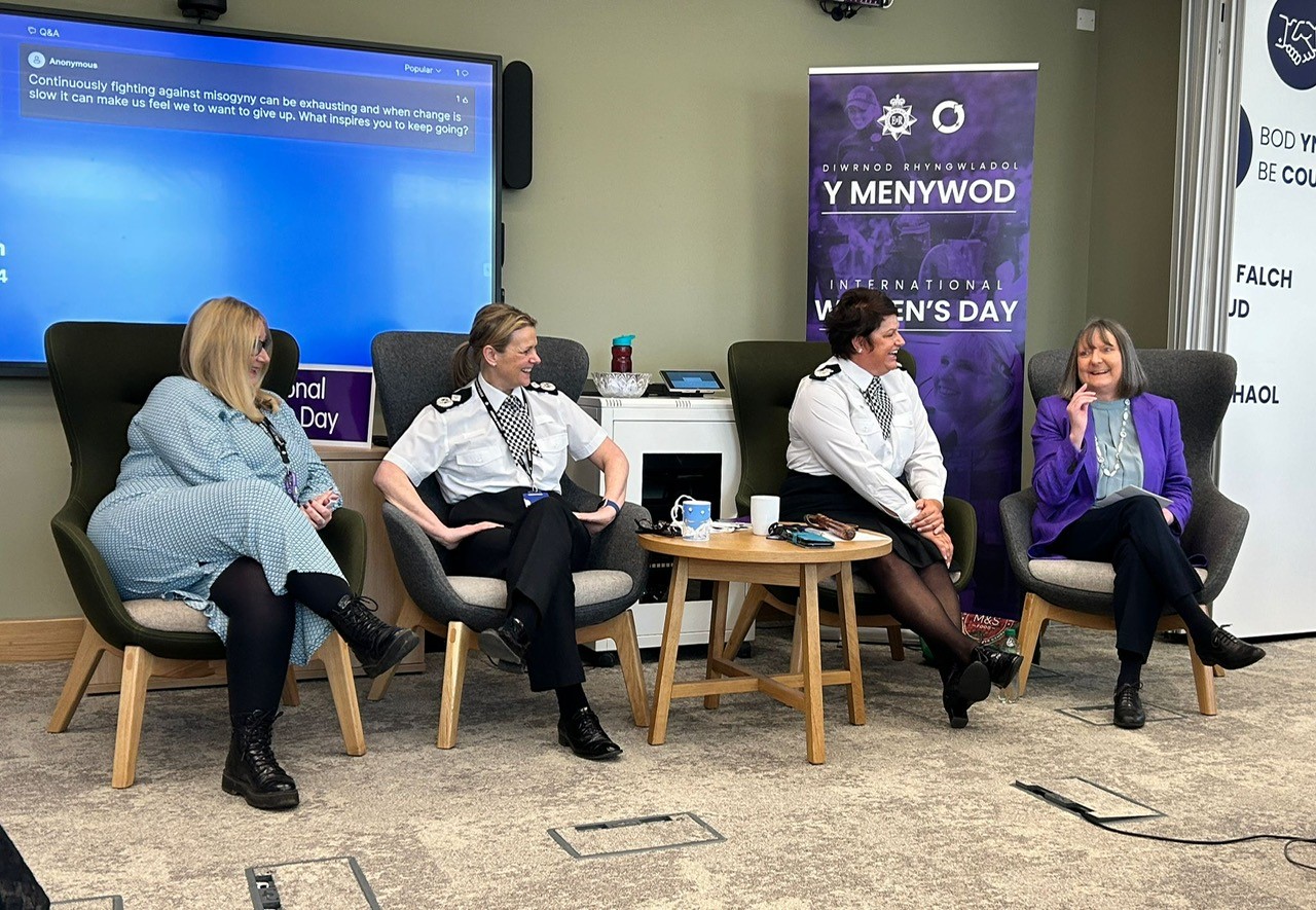 Eleri Thomas with panel members