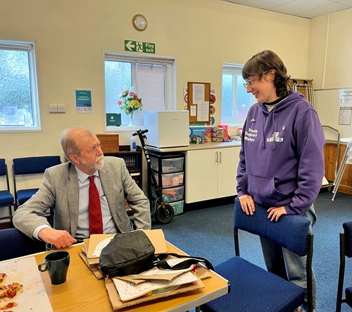 Police and Crime Commissioner talking to a youth worker