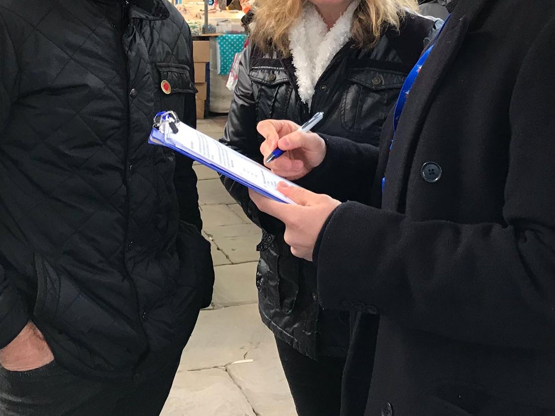 OPCC staff talking to residents 