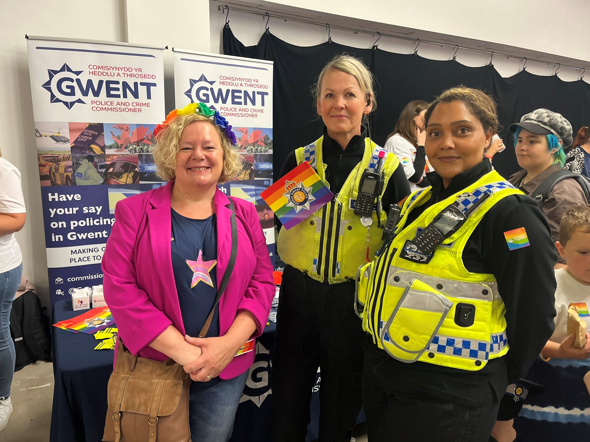 Jane Mudd with Gwent Police officers 