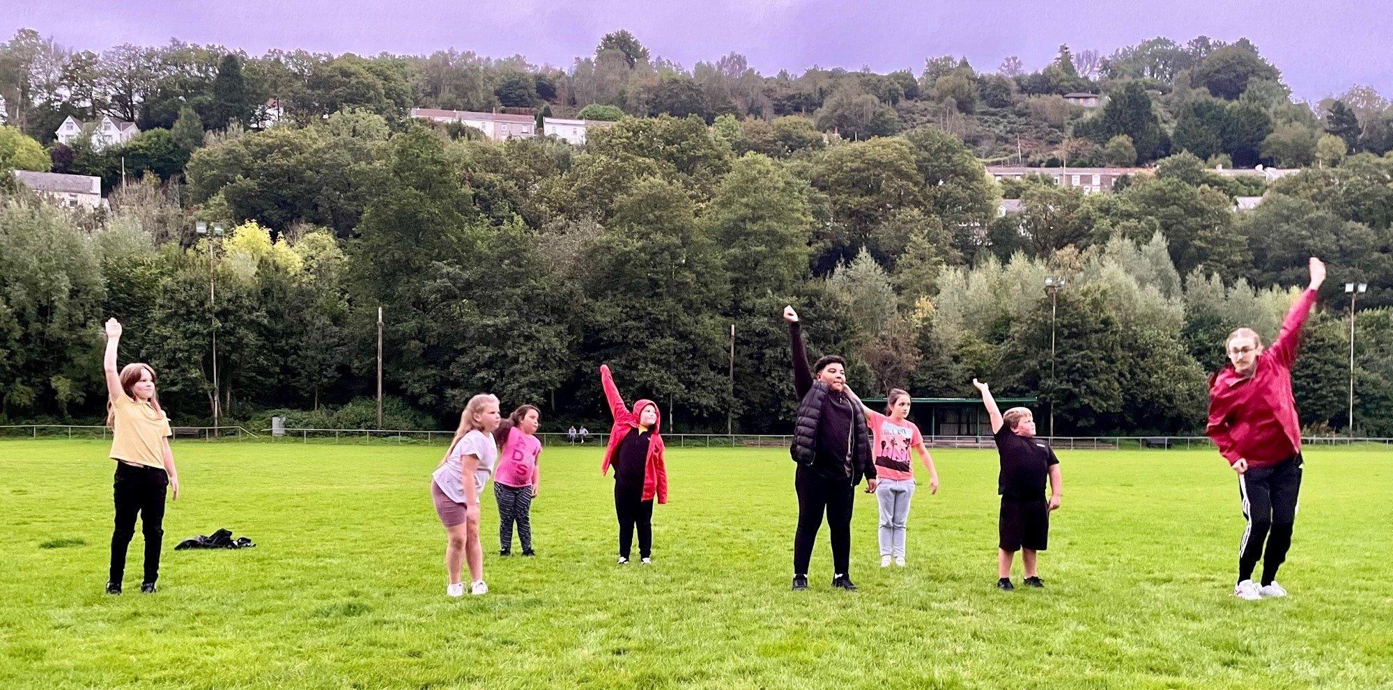children participating in a Ffin Dance session